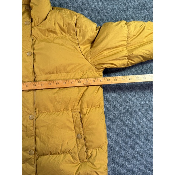 Patagonia Puffer Jacket Womens Large Mustard Yellow Quilted Snap Front Insulated - Picture 6 of 12